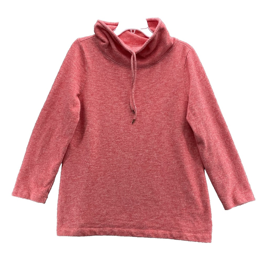 Talbots Cowls Neck Sweater Womens XL Pink Travel Academia Cozy Boho Preppy